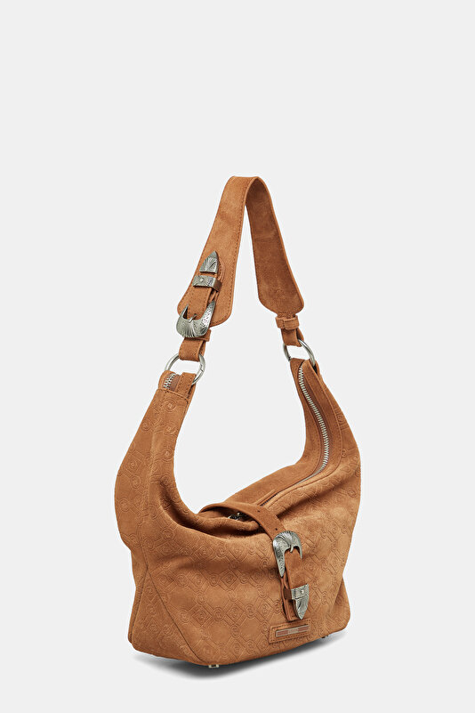 TAN MONOGRAM LEATHER BAG 2