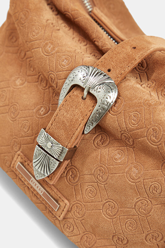TAN MONOGRAM LEATHER BAG 4