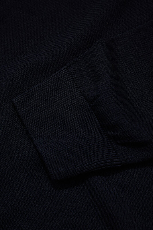 NAVY BLUE UPRIGHT COLLAR TRICOT 4