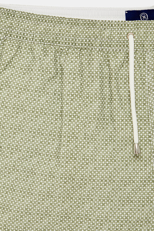 WHITE MICRO PATTERNED SWIMSUIT 4