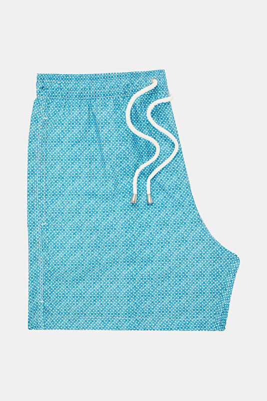 WHITE MICRO PATTERNED SWIMSUIT