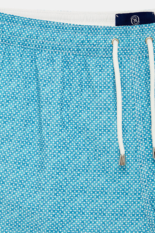 WHITE MICRO PATTERNED SWIMSUIT 4