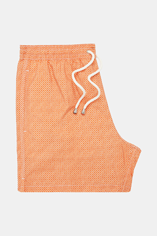 WHITE MICRO PATTERNED SWIMSUIT
