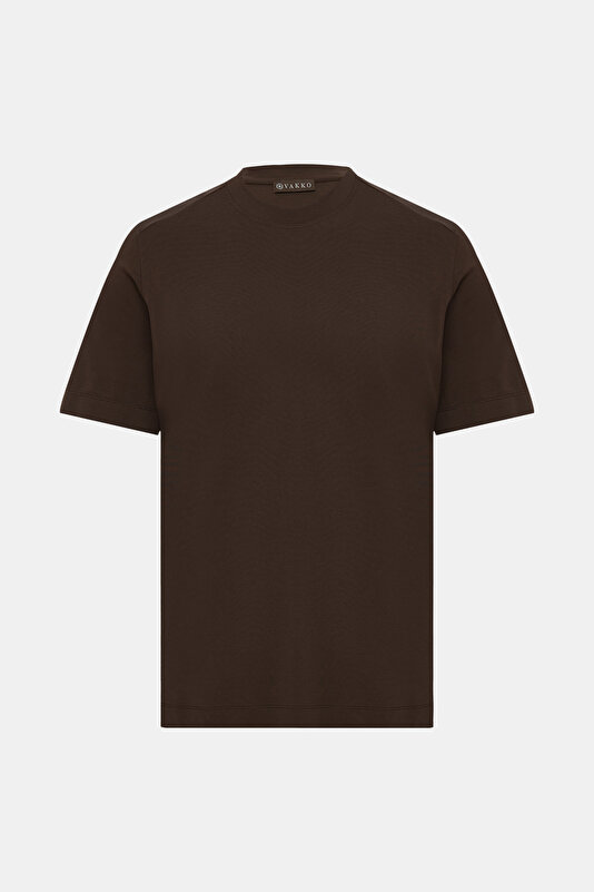 BROWN BICYCLE COLLAR SHORT SLEEVE TSHIRT
