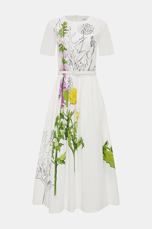 MULTICOLOR FLORAL PATTERN MIDI DRESS 3