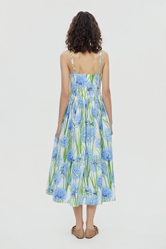 MULTICOLOR FLORAL PATTERN MIDI DRESS 2