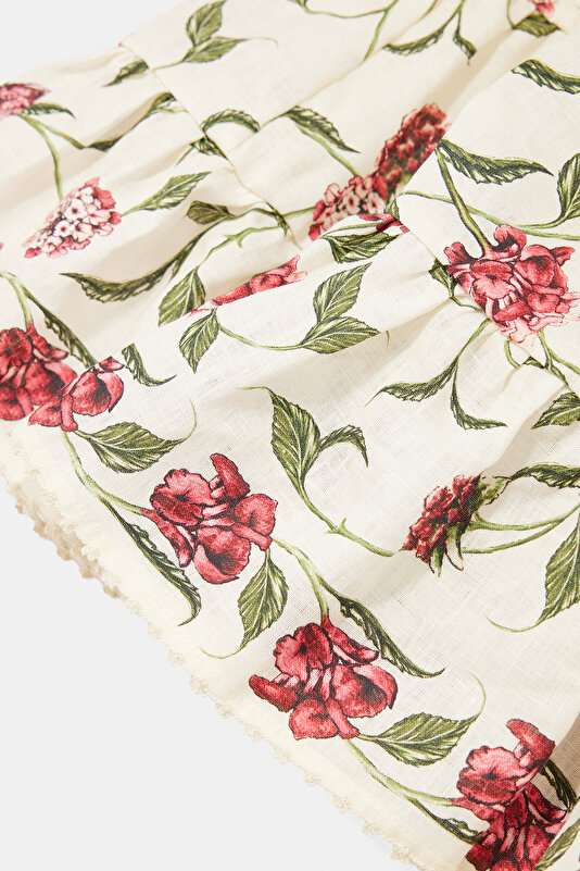 MULTİCOLOR FLORAL PATTERN MİNİ DRESS 4