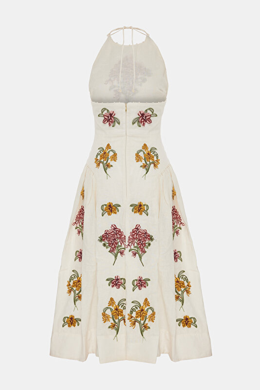 MULTICOLOR FLORAL PATTERN MIDI DRESS 2