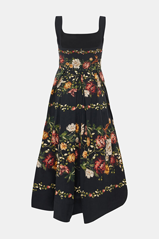 MULTİCOLOR FLORAL PATTERN MİDİ DRESS 2