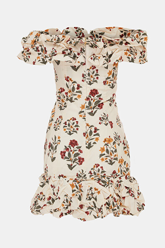 MULTICOLOR FLORAL PATTERN MINI DRESS 2