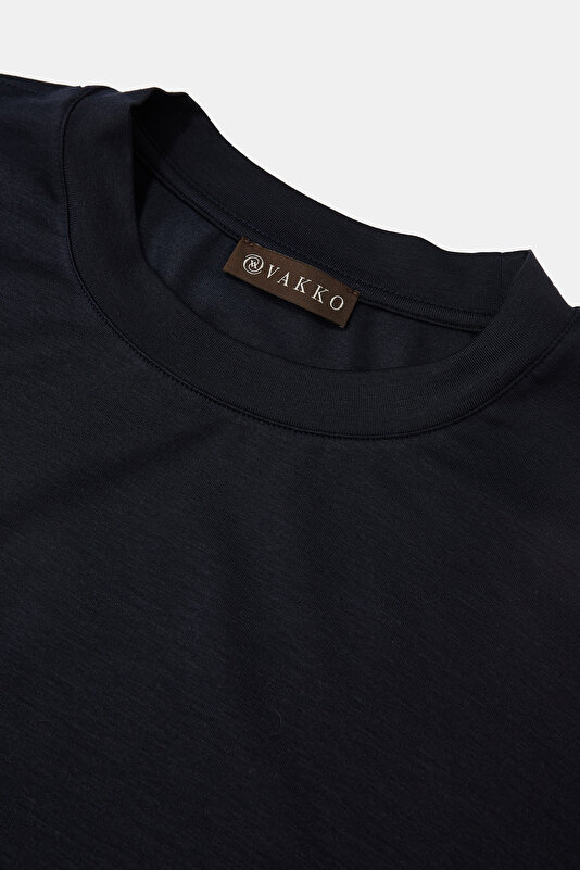 NAVY BLUE BICYCLE COLLAR LONG SLEEVE TSHIRT 3