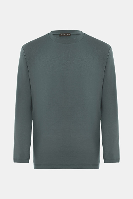 GREEN BICYCLE COLLAR LONG SLEEVE TSHIRT