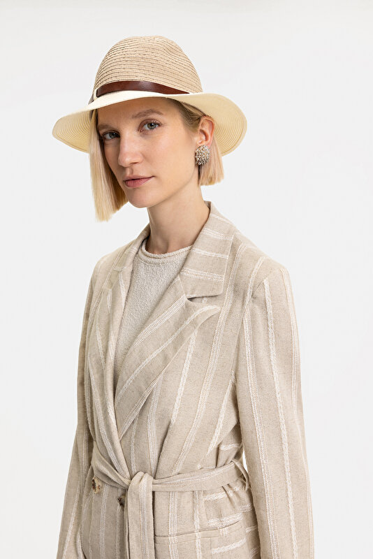 ECRU SURPLICE NECKLINE (CROSS-OVER NECKLINE) JACKET 3