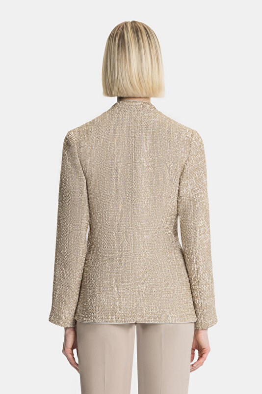 BEIGE UPRIGHT COLLAR JACKET 2