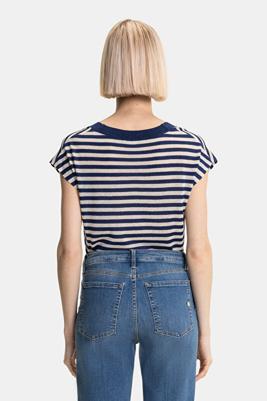 NAVY BLUE V NECK TRICOT 2