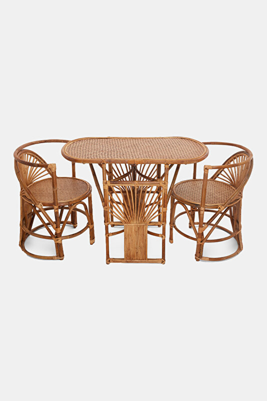 OVAL TABLE AND 2 CHAIRS SET