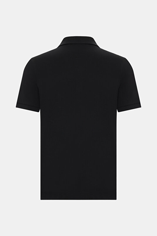 BLACK POLO NECK SHORT SLEEVE TSHIRT 2