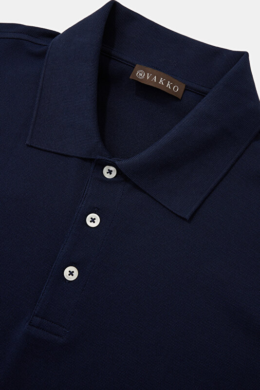 NAVY BLUE POLO NECK SHORT SLEEVE TSHIRT 3