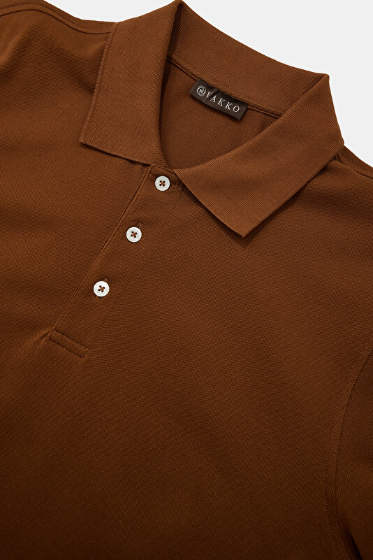 TAN POLO NECK SHORT SLEEVE TSHIRT 3
