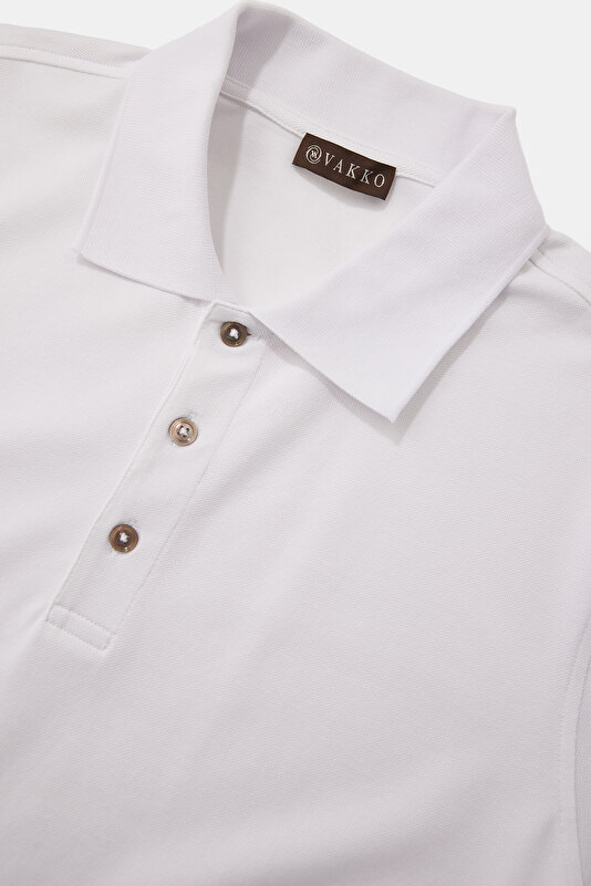 WHITE POLO NECK SHORT SLEEVE TSHIRT 3
