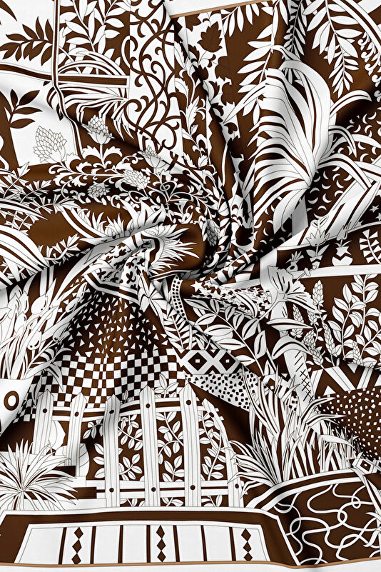 BROWN VIEW DESIGN TWILL SCARF 2
