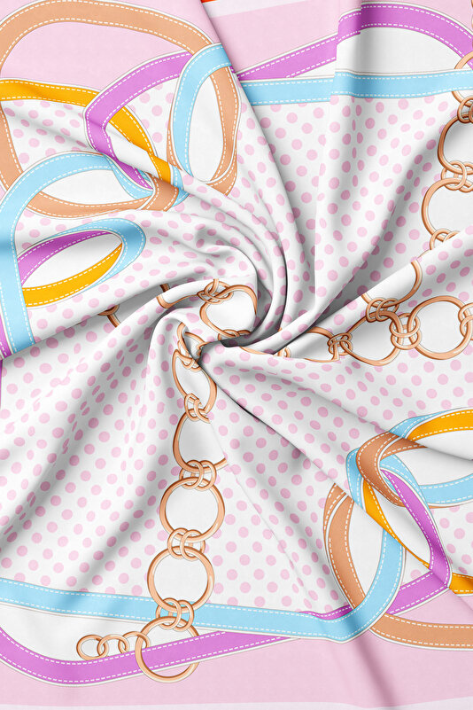 FUCHSIA POLKA-DOT TWILL SCARF 2