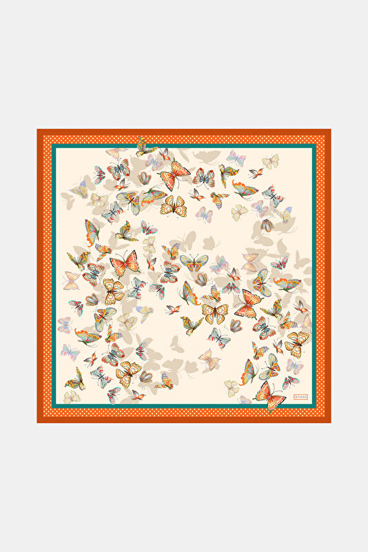 ORANGE ANIMAL FIGURED TWILL GAVROŞ
