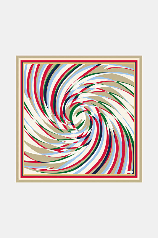 RED GEOMETRIC DESIGN TWILL GAVROŞ