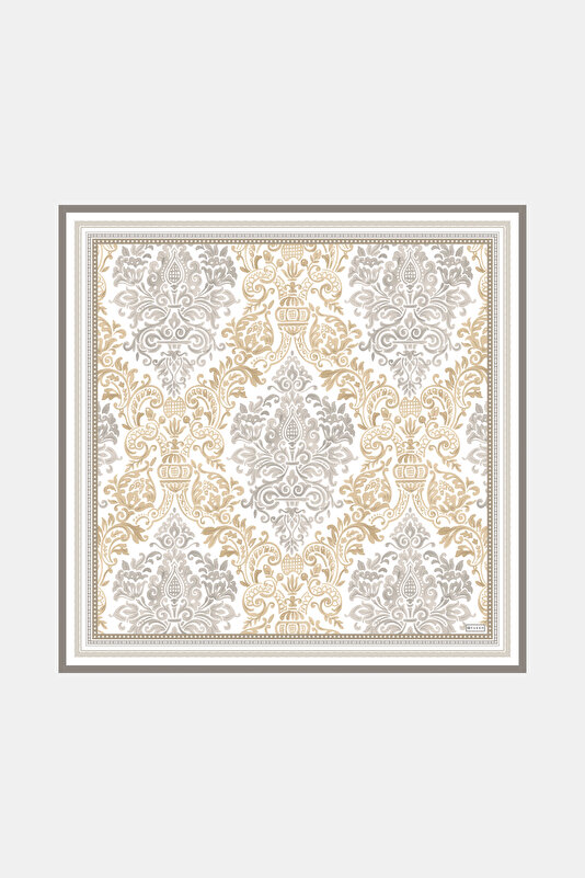 MINK ETHNIC DESIGN TWILL SCARF