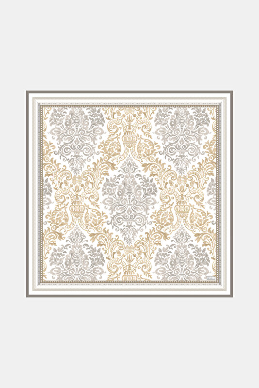 MINK ETHNIC DESIGN TWILL SCARF