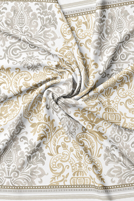 MINK ETHNIC DESIGN TWILL SCARF 2