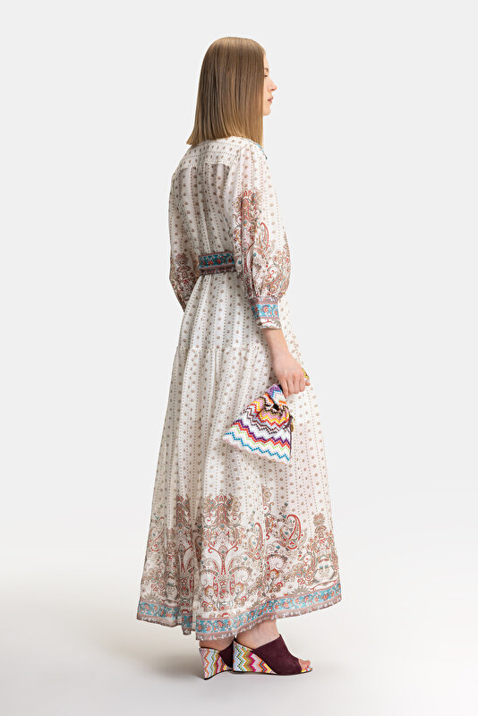 MULTICOLOR 3/4 SLEEVES DRESS 2