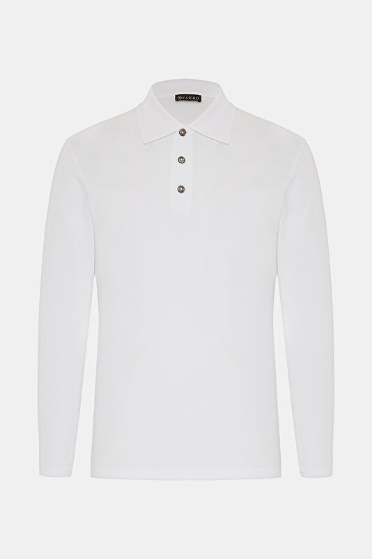 DÜĞMELİ POLO YAKA UZUN KOL T.SHIRT