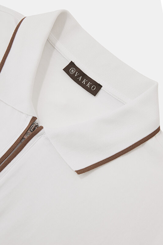WHITE POLO NECK SHORT SLEEVE TSHIRT 3