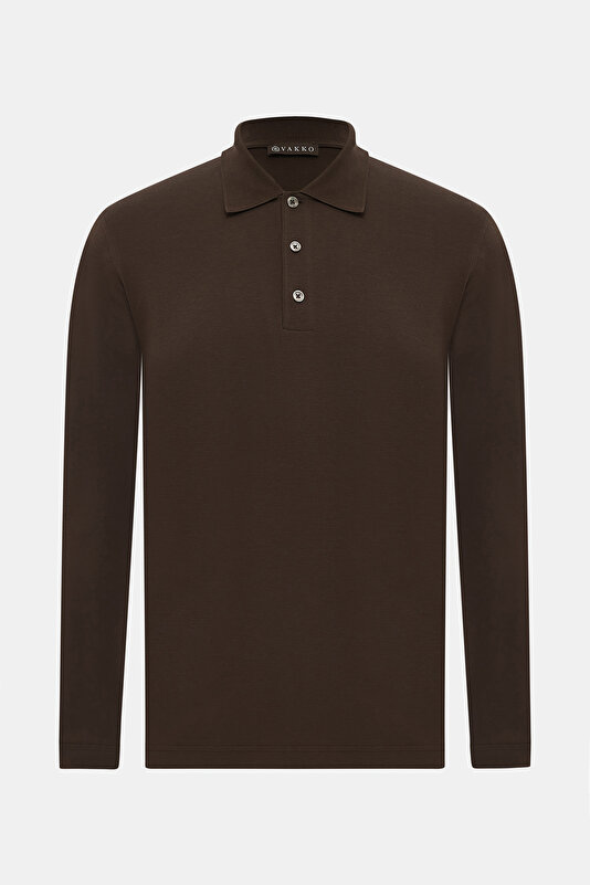 DÜĞMELİ POLO YAKA UZUN KOL T-SHIRT