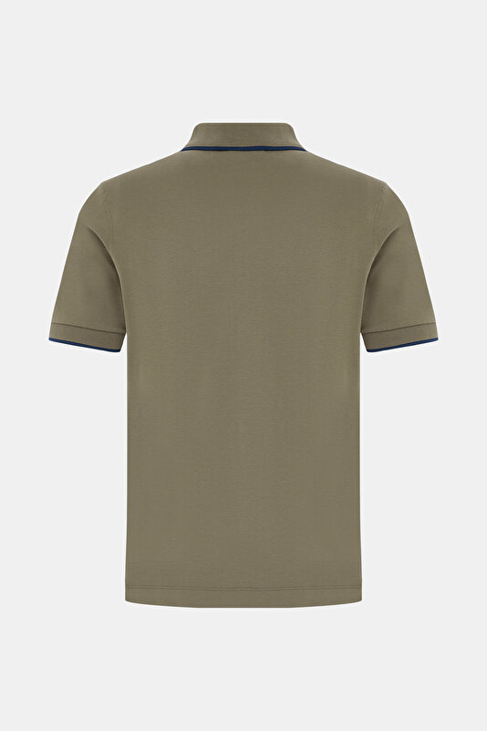 KHAKI POLO NECK SHORT SLEEVE TSHIRT 2