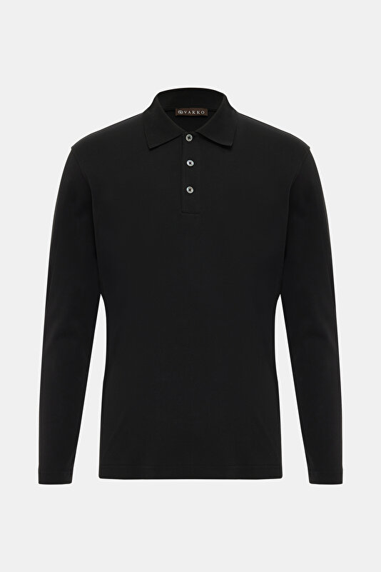 DÜĞMELİ POLO YAKA UZUN KOL T-SHIRT