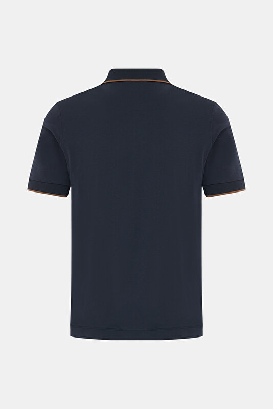 NAVY BLUE POLO NECK SHORT SLEEVE TSHIRT 2