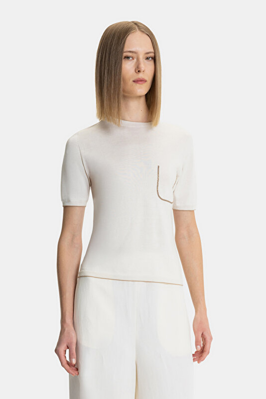 CREAM BASIC / ROUND NECKLINE