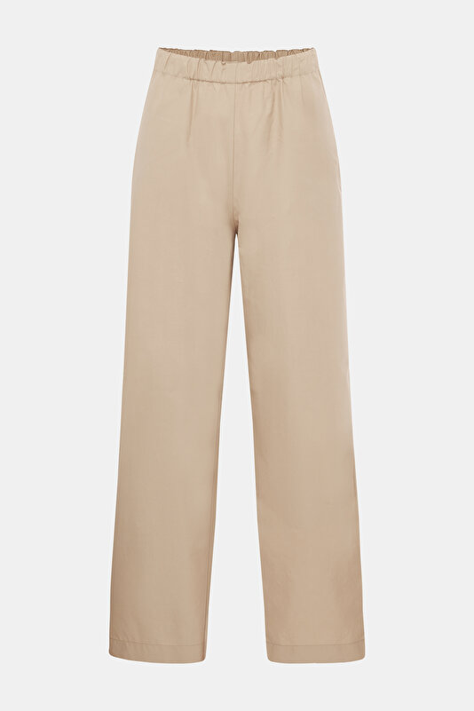 DARK BEIGE WIDE LEG TROUSERS 4