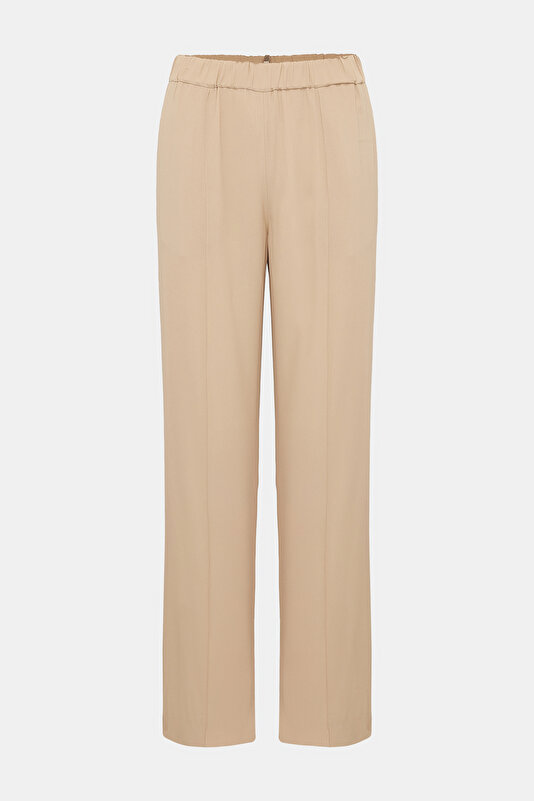 DARK BEIGE WIDE LEG TROUSERS 4