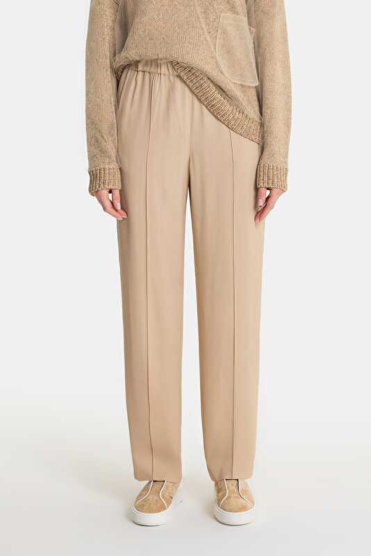 DARK BEIGE WIDE LEG TROUSERS 2
