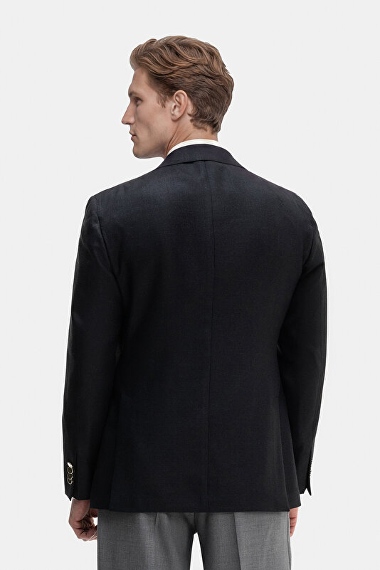 DARK NAVY BLUE SURPLICE NECKLINE (CROSS-OVER NECKLINE) JACKET 2