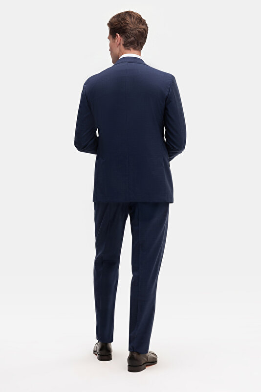 INDIGO SURPLICE NECKLINE (CROSS-OVER NECKLINE) WOOL/CASHMERE SUIT 2