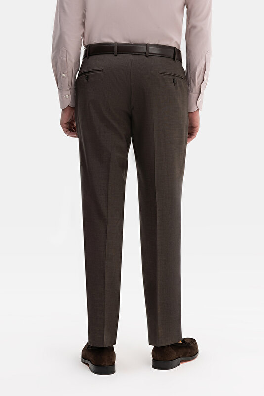 BROWN SURPLICE NECKLINE (CROSS-OVER NECKLINE) WOOL/CASHMERE SUIT 4