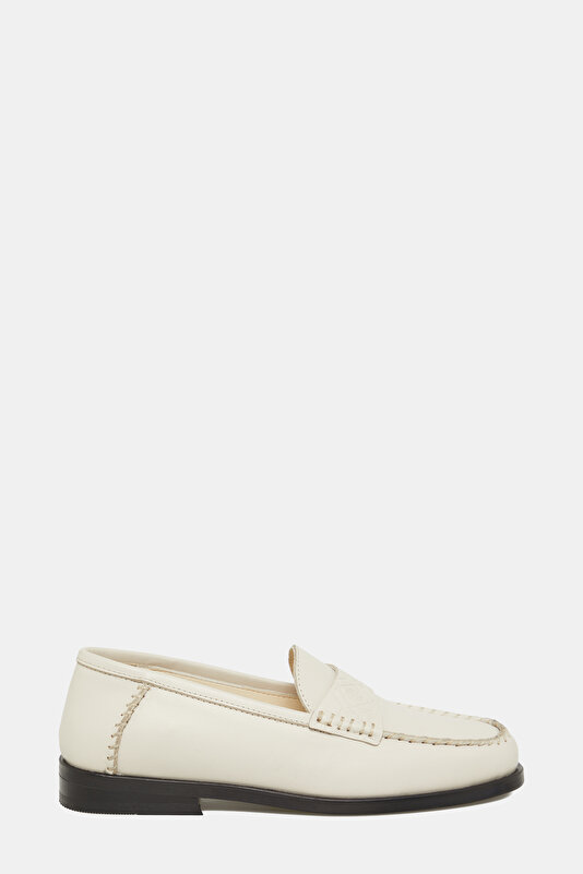 ECRU MONOGRAM LEATHER SHOE