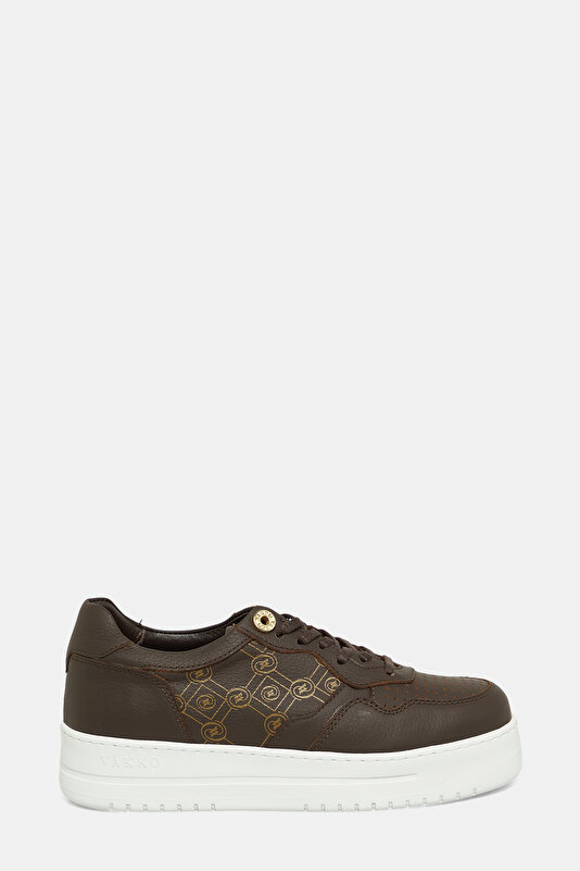 BEIGE MONOGRAM LEATHER SHOE
