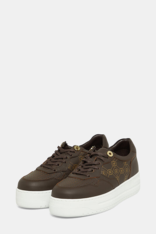 BEIGE MONOGRAM LEATHER SHOE 2