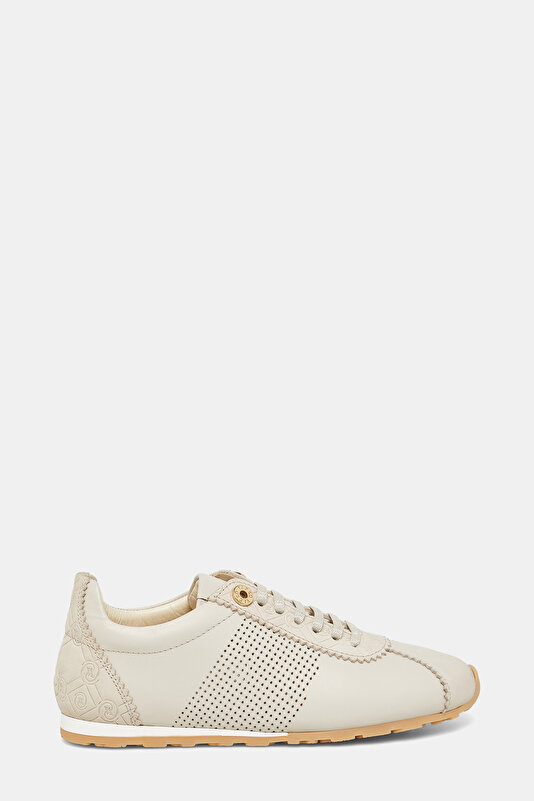 ECRU MONOGRAM LEATHER SHOE