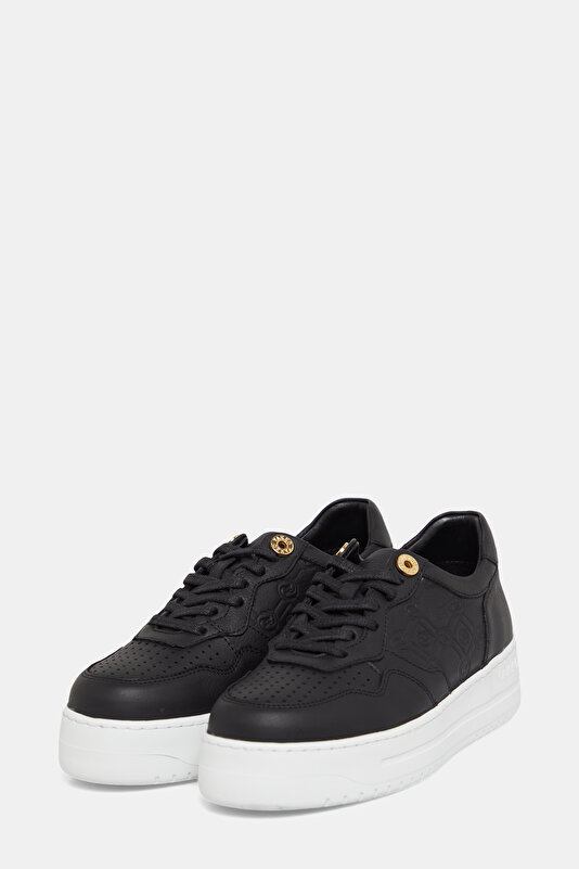 BLACK MONOGRAM LEATHER SHOE 2